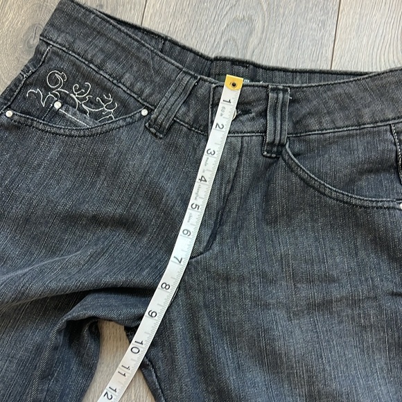 Laredoute Creation Sz 6 black embellished pockets boot cut jeans. - Picture 9 of 9